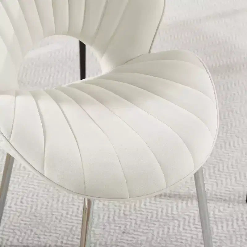 Lot de 2 chaises de salle à manger modernes rembourrées avec dossier incurvé et pieds en métal, chaises de salle à manger sans accoudoirs pour la salle à manger ou la cuisine-Panipeachy