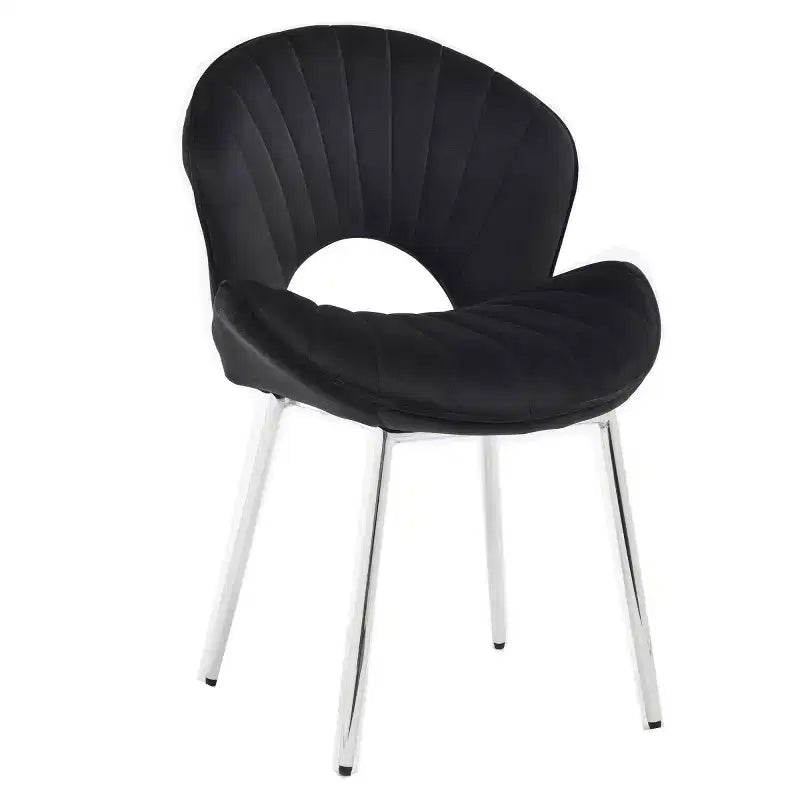 Lot de 2 chaises de salle à manger modernes rembourrées avec dossier incurvé et pieds en métal, chaises de salle à manger sans accoudoirs pour la salle à manger ou la cuisine-Panipeachy