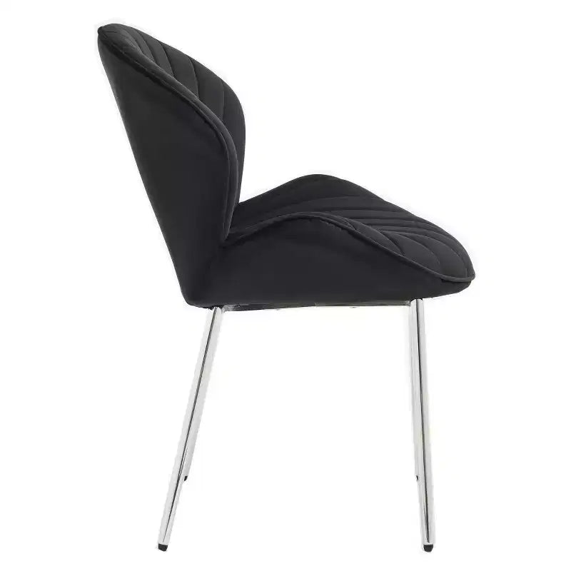 Lot de 2 chaises de salle à manger modernes rembourrées avec dossier incurvé et pieds en métal, chaises de salle à manger sans accoudoirs pour la salle à manger ou la cuisine-Panipeachy