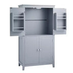 Meuble de rangement au sol GDFStudio Nelly, peu encombrant, pour salle de bain, avec étagères réglables et portes