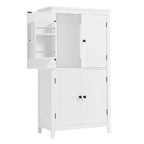Meuble de rangement au sol GDFStudio Nelly, peu encombrant, pour salle de bain, avec étagères réglables et portes