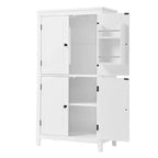Meuble de rangement au sol GDFStudio Nelly, peu encombrant, pour salle de bain, avec étagères réglables et portes