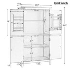 Meuble de rangement au sol GDFStudio Nelly, peu encombrant, pour salle de bain, avec étagères réglables et portes