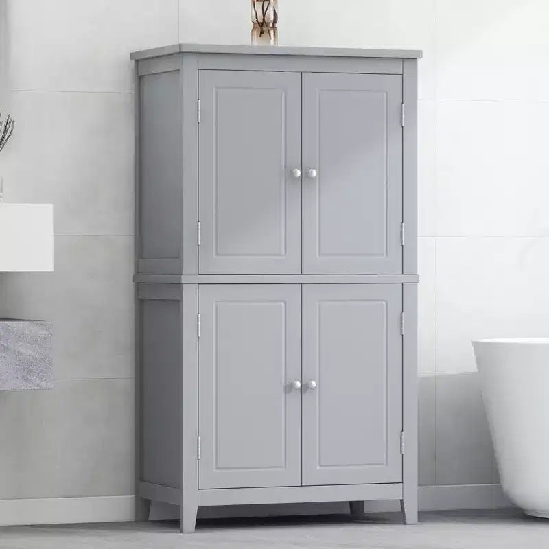Meuble de rangement au sol GDFStudio Nelly, peu encombrant, pour salle de bain, avec étagères réglables et portes