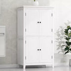 Meuble de rangement au sol GDFStudio Nelly, peu encombrant, pour salle de bain, avec étagères réglables et portes