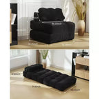 Canapé-lit pliant, Fauteuil lit convertible une place avec oreiller, matelas et support dorsal, Housse lavable en machine, pour Salon, Chambre universitaire, Appartement