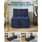 Canapé-lit pliant, Fauteuil lit convertible une place avec oreiller, matelas et support dorsal, Housse lavable en machine, pour Salon, Chambre universitaire, Appartement