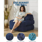 Canapé-lit pliant, Fauteuil lit convertible une place avec oreiller, matelas et support dorsal, Housse lavable en machine, pour Salon, Chambre universitaire, Appartement