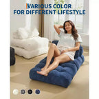 Canapé-lit pliant, Fauteuil lit convertible une place avec oreiller, matelas et support dorsal, Housse lavable en machine, pour Salon, Chambre universitaire, Appartement