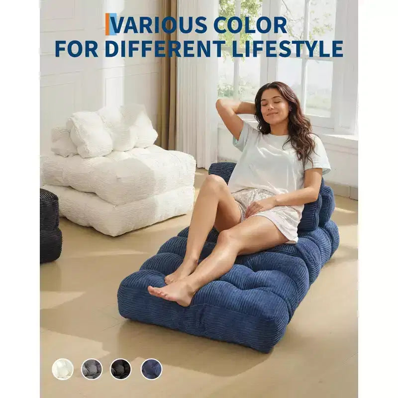 Canapé-lit pliant, Fauteuil lit convertible une place avec oreiller, matelas et support dorsal, Housse lavable en machine, pour Salon, Chambre universitaire, Appartement