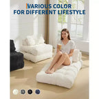Canapé-lit pliant, Fauteuil lit convertible une place avec oreiller, matelas et support dorsal, Housse lavable en machine, pour Salon, Chambre universitaire, Appartement
