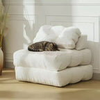 Folding Sofa Bed, Single Convertible Sleeper Chair with Pillow, Mattress & Back Support, Machine Washable Cover, for Living Room, Dorm, Apartment