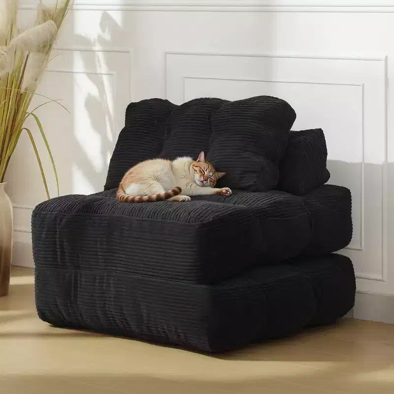 Canapé-lit pliant, Fauteuil lit convertible une place avec oreiller, matelas et support dorsal, Housse lavable en machine, pour Salon, Chambre universitaire, Appartement