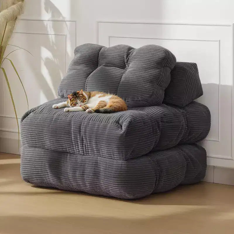 Canapé-lit pliant, Fauteuil lit convertible une place avec oreiller, matelas et support dorsal, Housse lavable en machine, pour Salon, Chambre universitaire, Appartement