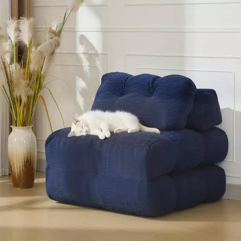 Canapé-lit pliant, Fauteuil lit convertible une place avec oreiller, matelas et support dorsal, Housse lavable en machine, pour Salon, Chambre universitaire, Appartement