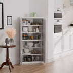MAYEERTY Meuble de rangement d'angle moderne en bois massif 4 portes Rangement efficace pour la maison, le coin, le salon Blanc 2 pièces