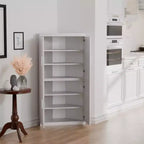MAYEERTY Meuble de rangement d'angle moderne en bois massif 4 portes Rangement efficace pour la maison, le coin, le salon Blanc 2 pièces