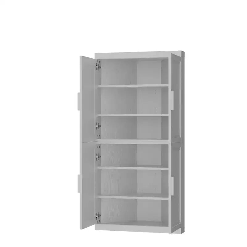 MAYEERTY Meuble de rangement d'angle moderne en bois massif 4 portes Rangement efficace pour la maison, le coin, le salon Blanc 2 pièces