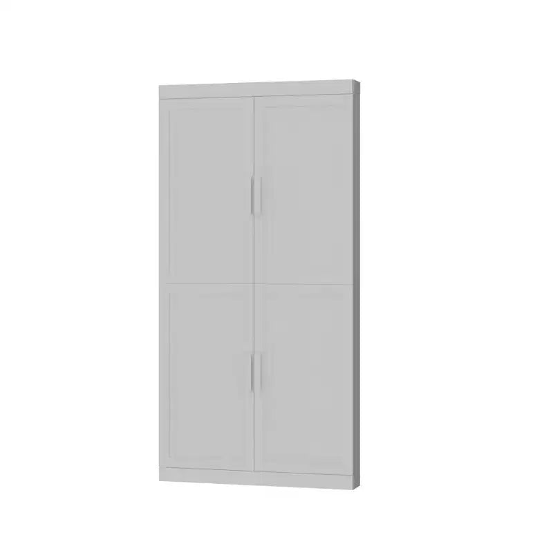 MAYEERTY Meuble de rangement d'angle moderne en bois massif 4 portes Rangement efficace pour la maison, le coin, le salon Blanc 2 pièces