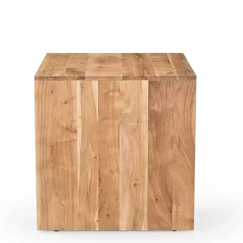 Table d'appoint d'angle moderne en bois massif Jofran, Lux