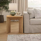 Table d'appoint d'angle moderne en bois massif Jofran, Lux