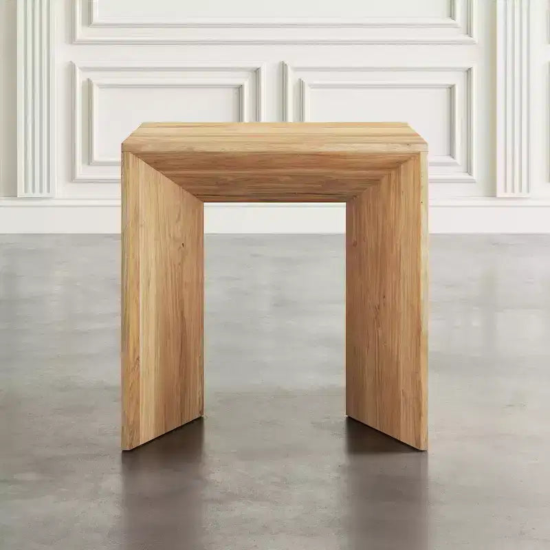 Table d'appoint d'angle moderne en bois massif Jofran, Lux