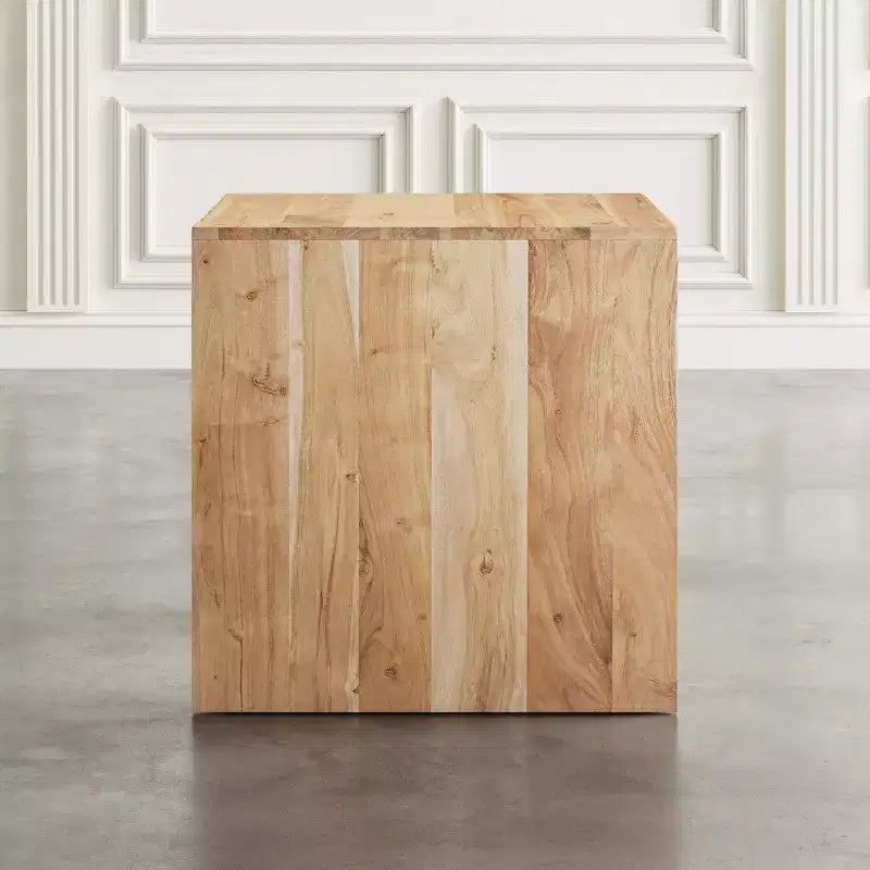 Table d'appoint d'angle moderne en bois massif Jofran, Lux