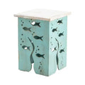 Crestview Collection Square Blue Solid Wood Accent_End Table