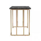 Bureau Royal Hampton de 47 pouces, prise USB, pieds en métal doré, marbre synthétique noir