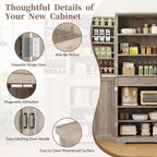 Armoire de cuisine Celebalcony 66.7 avec étagères de porte, tiroir caché et étagère réglable. Meuble de rangement autoportant pour cuisine, salle à manger.