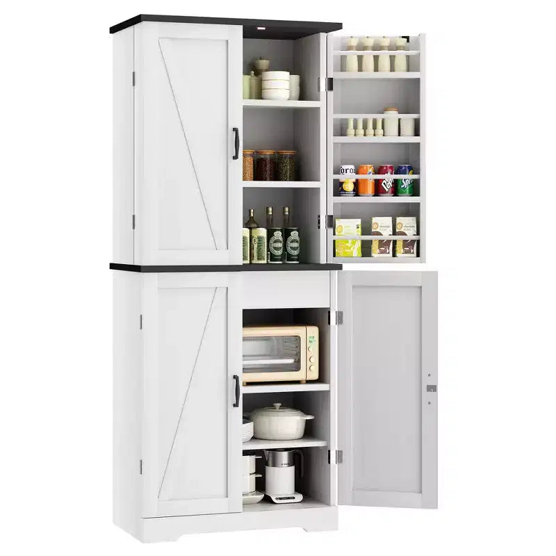 Armoire de cuisine Celebalcony 66.7 avec étagères de porte, tiroir caché et étagère réglable. Meuble de rangement autoportant pour cuisine, salle à manger.