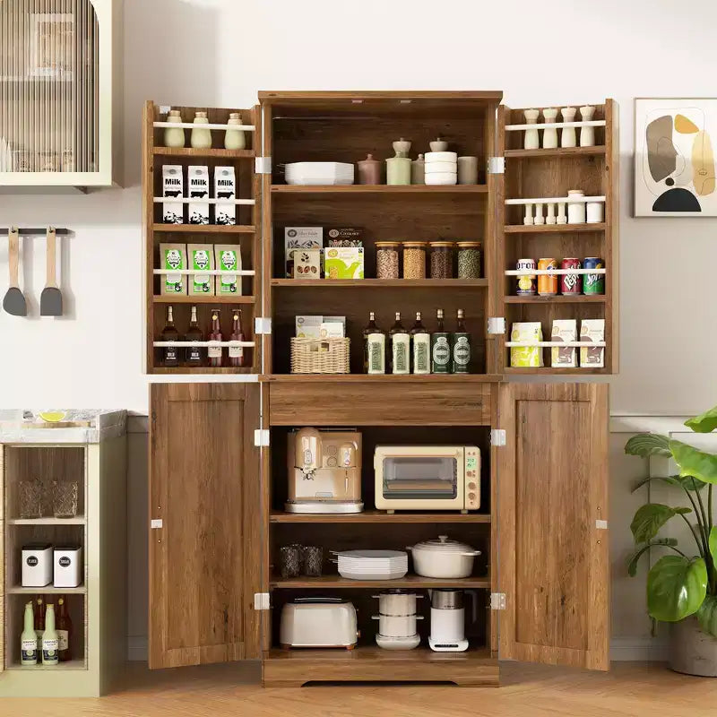 Armoire de cuisine Celebalcony 66.7 avec étagères de porte, tiroir caché et étagère réglable. Meuble de rangement autoportant pour cuisine, salle à manger.