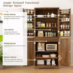 Armoire de cuisine Celebalcony 66.7 avec étagères de porte, tiroir caché et étagère réglable. Meuble de rangement autoportant pour cuisine, salle à manger.