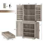 Armoire de cuisine Celebalcony 66.7 avec étagères de porte, tiroir caché et étagère réglable. Meuble de rangement autoportant pour cuisine, salle à manger.