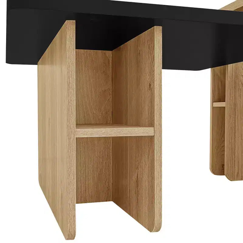 Table basse gigogne de ferme lot de 2, ensemble de tables basses rectangulaires avec rangement pour le salon