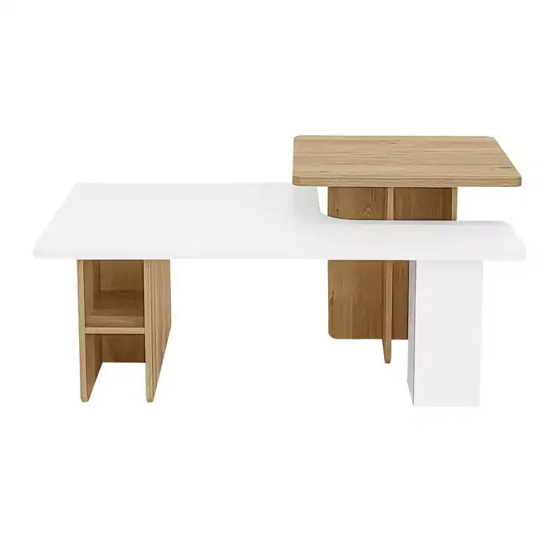 Table basse gigogne de ferme lot de 2, ensemble de tables basses rectangulaires avec rangement pour le salon