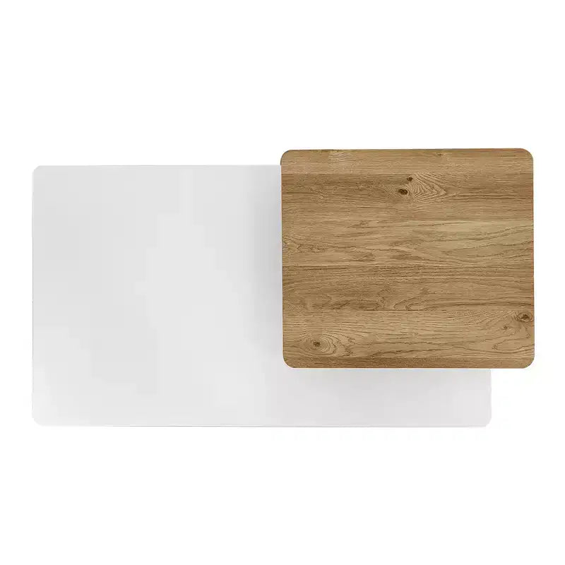 Table basse gigogne de ferme lot de 2, ensemble de tables basses rectangulaires avec rangement pour le salon
