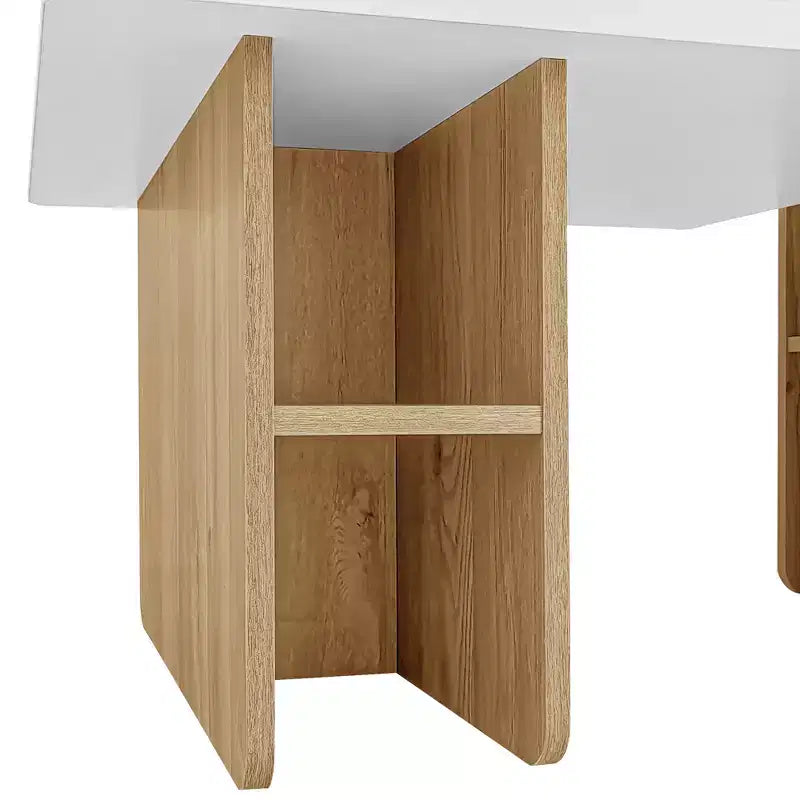 Table basse gigogne de ferme lot de 2, ensemble de tables basses rectangulaires avec rangement pour le salon