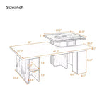 Table basse gigogne de ferme lot de 2, ensemble de tables basses rectangulaires avec rangement pour le salon