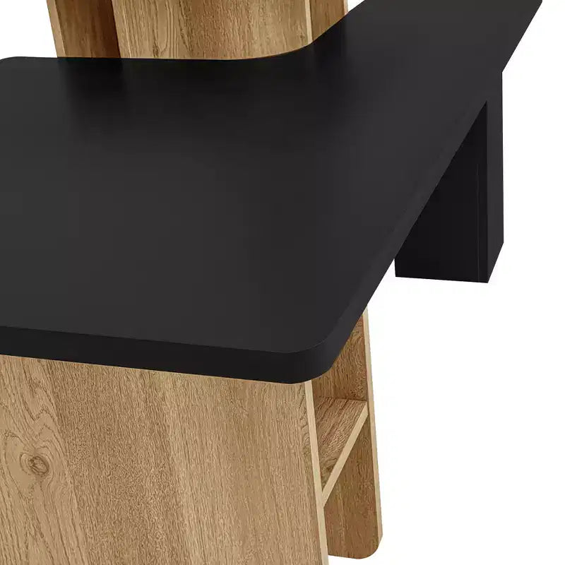 Table basse gigogne de ferme lot de 2, ensemble de tables basses rectangulaires avec rangement pour le salon