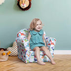 Fauteuil enfant avec motif dinosaure et rembourrage épais