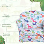 Fauteuil enfant avec motif dinosaure et rembourrage épais