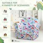 Fauteuil enfant avec motif dinosaure et rembourrage épais