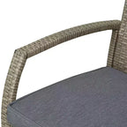 Ensemble de bar 3 pièces en rotin tressé avec table en bois et 2 tabourets de bar pour l'extérieur, le patio, la piscine, le jardin.