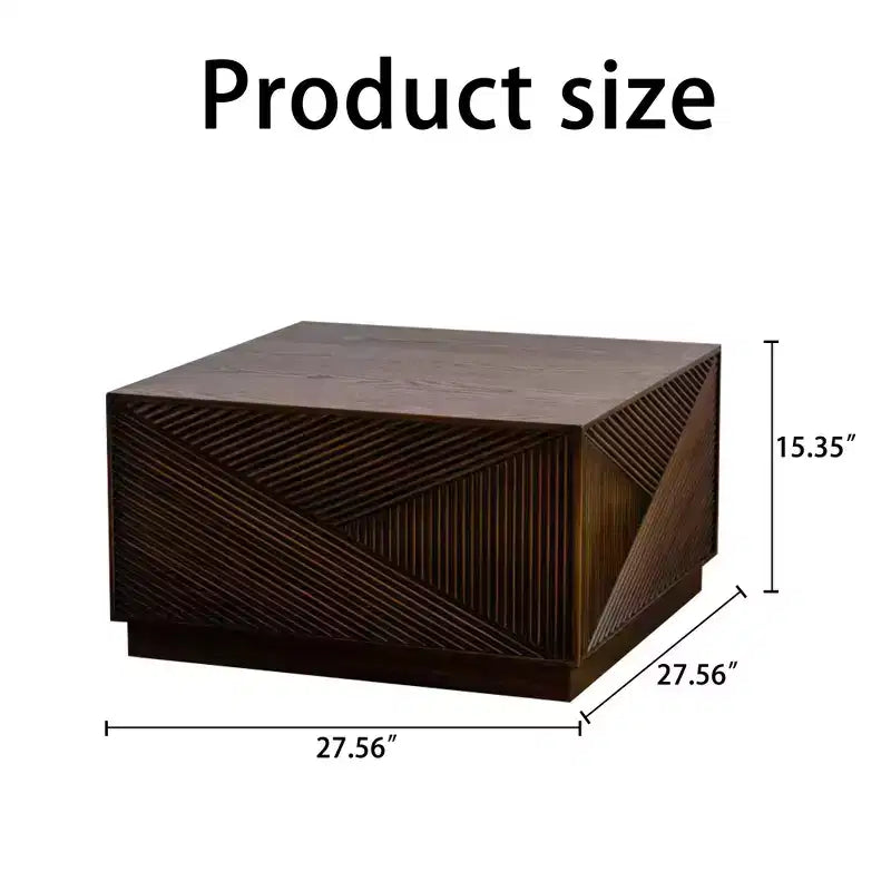 Table basse carrée moderne GDFStudio Coles 27.56 avec finition laquée