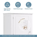 Meuble Colonne de Salle de Bain MAYEERTY sur Pied, 2 Tiroirs, Étagère Réglable, MDF Laqué Blanc