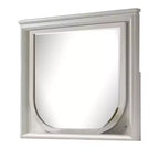 Miroir de commode Royal Hampton, 38 pouces, hévéa blanc, panneaux gaufrés avec LED