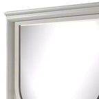 Miroir de commode Royal Hampton, 38 pouces, hévéa blanc, panneaux gaufrés avec LED