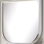 Miroir de commode Royal Hampton, 38 pouces, hévéa blanc, panneaux gaufrés avec LED