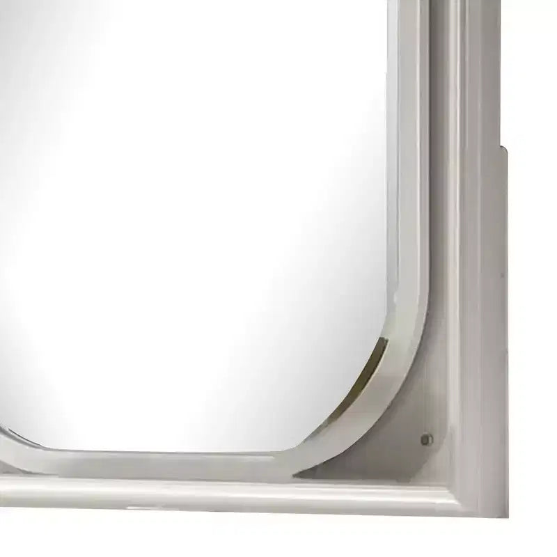 Miroir de commode Royal Hampton, 38 pouces, hévéa blanc, panneaux gaufrés avec LED